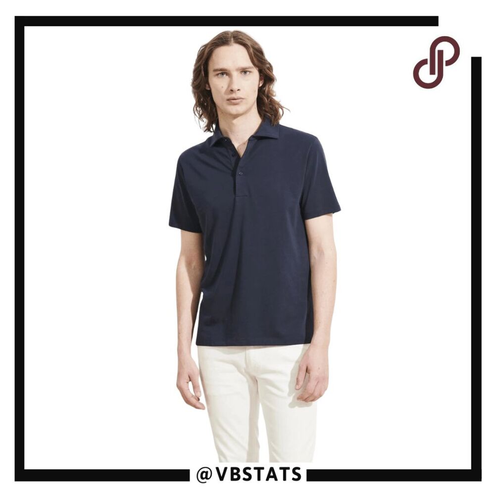 Patrick Assaraf Men's Short Sleeve Iconic‎ Pima Stretch Polo Shirt Midnight XL